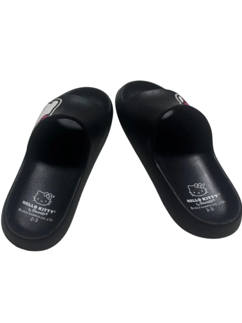 Hello Kitty Sanrio Girls Black Slide Sandals Size 2-3